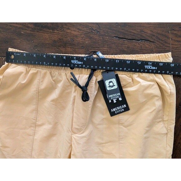 American Stitch Women's Size XL Nylon Cargo Utility Pants Joggers Khaki Yellow - Picture 4 of 12